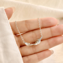 Load image into Gallery viewer, 925 Sterling Silver Crystal Feather Charm Pendant Necklace