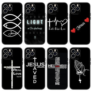 Christian Phone Case For Apple iPhone XS, 12, 12 Pro, 12 Max, 12 Mini, 13, 13 Pro, 13 Max, 13 Mini, 14 Pro, 14 Max, 14 Mini, 14 Pro Max Black Cover