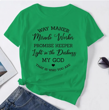 Load image into Gallery viewer, Way Maker, Miracle Worker - Women&#39;s Christian Faith TShirt