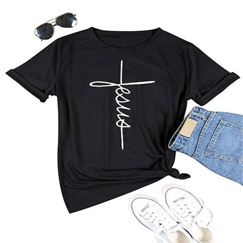 Jesus/Cross - Women's Summer Short Sleeve Casual T-Shirt