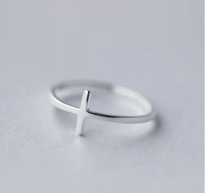 Girls/Ladies 925 Sterling Silver Cross Ring