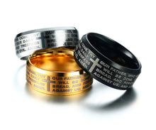 Load image into Gallery viewer, Lord&#39;s Prayer Cross Ring