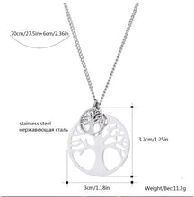 Load image into Gallery viewer, Boho Tree Of Life Pendant Stainless Steel Necklace - Gold or Silver Colour