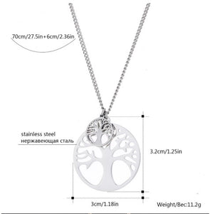 Boho Tree Of Life Pendant Stainless Steel Necklace - Gold or Silver Colour