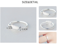 Load image into Gallery viewer, New Feather Plumage - 925 Sterling Silver Adjustable Rings