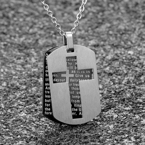 Lords Prayer Dog Tags - Double Layer Stainless Steel