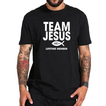 Load image into Gallery viewer, Team Jesus Fish - Life Time Member - Men&#39;s Crew Neck Cotton T Shirt