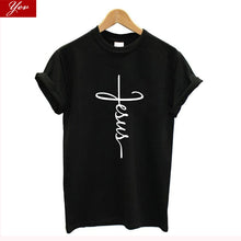 Load image into Gallery viewer, Jesus/Cross - Women&#39;s Summer Short Sleeve Casual T-Shirt