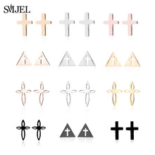 Load image into Gallery viewer, Cross Stud Earrings -Multiple Designs - Stainless Steel