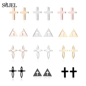 Cross Stud Earrings -Multiple Designs - Stainless Steel