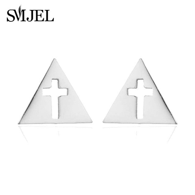 Cross Stud Earrings -Multiple Designs - Stainless Steel