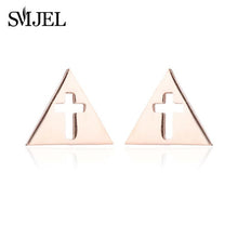 Load image into Gallery viewer, Cross Stud Earrings -Multiple Designs - Stainless Steel