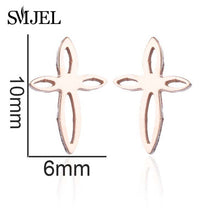 Load image into Gallery viewer, Cross Stud Earrings -Multiple Designs - Stainless Steel