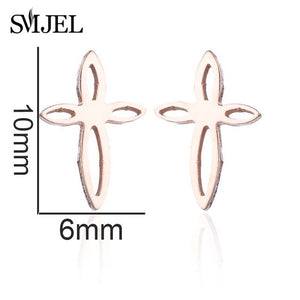 Cross Stud Earrings -Multiple Designs - Stainless Steel