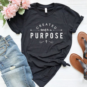 Created with A Purpose Cross T Shirts