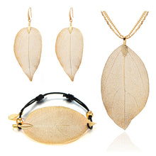 Load image into Gallery viewer, Delicate Skeleton Leaf Jewellery Set - Gold 