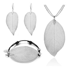 Load image into Gallery viewer, Delicate Skeleton Leaf Jewellery Set - Silver