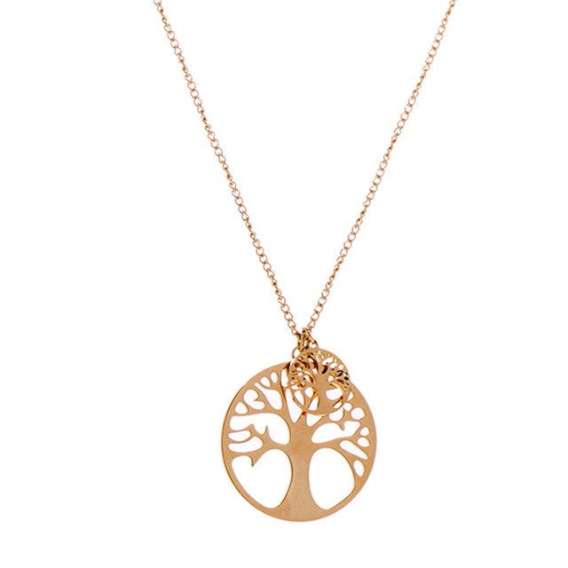 Boho Tree Of Life Pendant Stainless Steel Necklace - Gold or Silver Colour