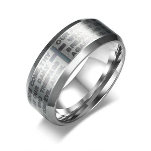 Lord's Prayer Cross Ring