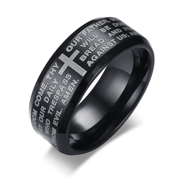 Lord's Prayer Cross Ring