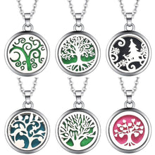 Load image into Gallery viewer, Tree Of Life - Magnetic Stainless Steel Essential Oil Diffuser - Locket Necklace