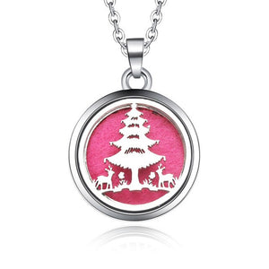 Tree Of Life - Magnetic Stainless Steel Essential Oil Diffuser - Locket Necklace