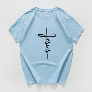 Jesus/Cross - Women's Summer Short Sleeve Casual T-Shirt