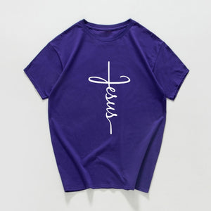 Jesus/Cross - Women's Summer Short Sleeve Casual T-Shirt