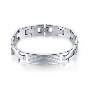 Lords Prayer - Stainless Steel Link Bracelet