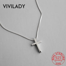 Load image into Gallery viewer, Simplistic Sterling Silver Cross Necklace