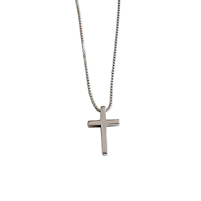 Simplistic Sterling Silver Cross Necklace