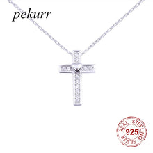 Load image into Gallery viewer, Heart Templar - 925 Sterling Silver Cubic Zircon Cross Necklaces - Multiple styles