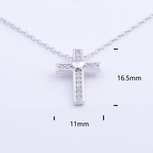 Load image into Gallery viewer, Heart Templar - 925 Sterling Silver Cubic Zircon Cross Necklaces - Multiple styles