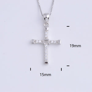 Heart Templar - 925 Sterling Silver Cubic Zircon Cross Necklaces - Multiple styles