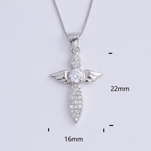 Load image into Gallery viewer, Heart Templar - 925 Sterling Silver Cubic Zircon Cross Necklaces - Multiple styles