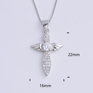 Heart Templar - 925 Sterling Silver Cubic Zircon Cross Necklaces - Multiple styles