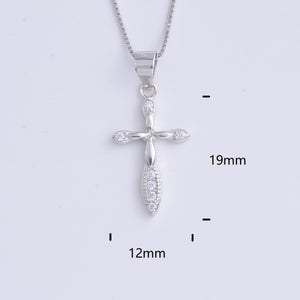 Heart Templar - 925 Sterling Silver Cubic Zircon Cross Necklaces - Multiple styles