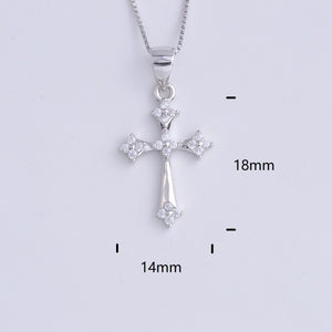 Heart Templar - 925 Sterling Silver Cubic Zircon Cross Necklaces - Multiple styles