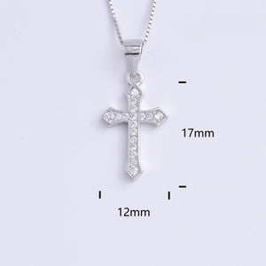 Heart Templar - 925 Sterling Silver Cubic Zircon Cross Necklaces - Multiple styles