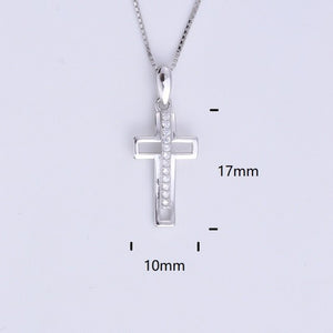 Heart Templar - 925 Sterling Silver Cubic Zircon Cross Necklaces - Multiple styles