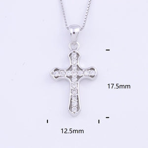 Heart Templar - 925 Sterling Silver Cubic Zircon Cross Necklaces - Multiple styles