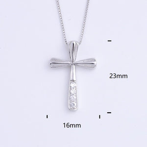 Heart Templar - 925 Sterling Silver Cubic Zircon Cross Necklaces - Multiple styles