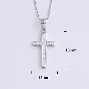 Heart Templar - 925 Sterling Silver Cubic Zircon Cross Necklaces - Multiple styles