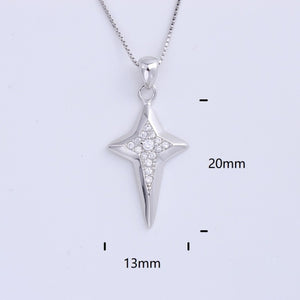 Heart Templar - 925 Sterling Silver Cubic Zircon Cross Necklaces - Multiple styles