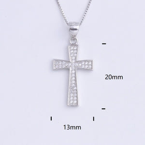 Heart Templar - 925 Sterling Silver Cubic Zircon Cross Necklaces - Multiple styles