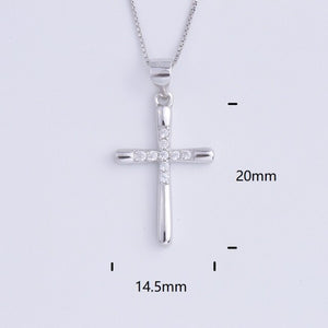 Heart Templar - 925 Sterling Silver Cubic Zircon Cross Necklaces - Multiple styles