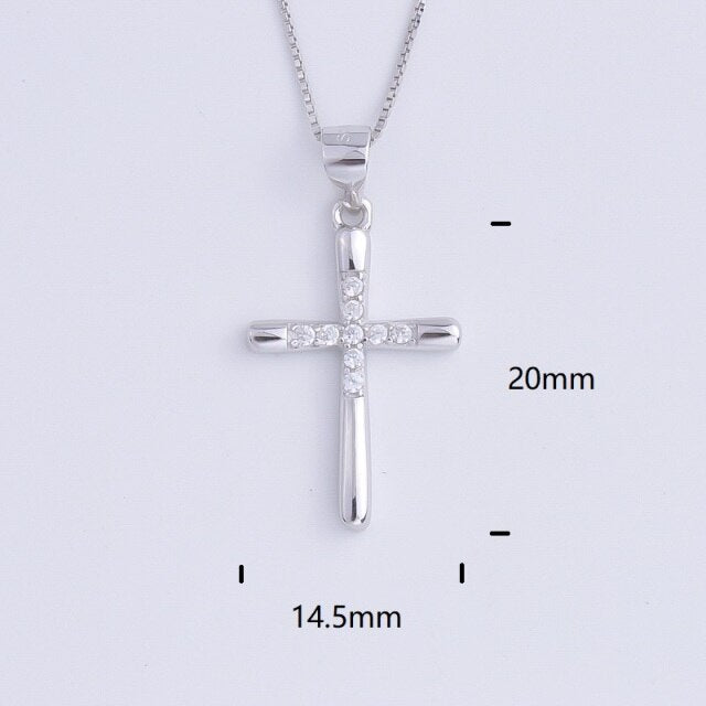 Heart Templar - 925 Sterling Silver Cubic Zircon Cross Necklaces - Multiple styles