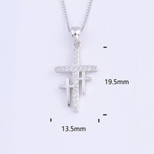 Load image into Gallery viewer, Heart Templar - 925 Sterling Silver Cubic Zircon Cross Necklaces - Multiple styles