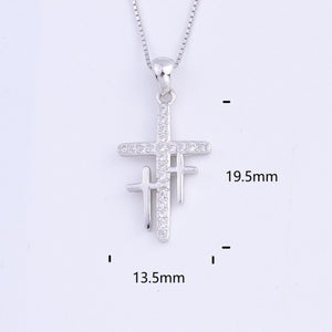 Heart Templar - 925 Sterling Silver Cubic Zircon Cross Necklaces - Multiple styles