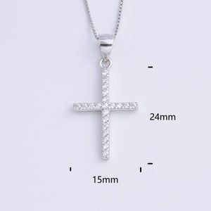 Heart Templar - 925 Sterling Silver Cubic Zircon Cross Necklaces - Multiple styles